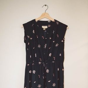 Loft Outlet Navy Floral Dress